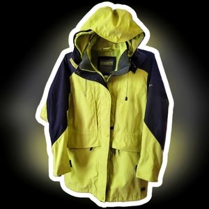 LizSport Large hooded active outerwear lime green coat